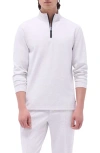 Bugatchi Quarter Zip Performance Pullover In Chalk