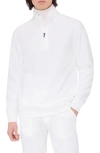 Bugatchi Quarter Zip Performance Pullover In Chalk
