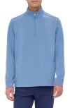 Bugatchi Quarter Zip Performance Pullover In Cobalt