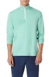 Bugatchi Quarter Zip Performance Pullover In Green