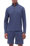 Bugatchi Quarter Zip Performance Pullover In Navy