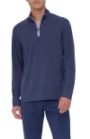 Bugatchi Quarter Zip Performance Pullover In Navy
