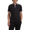 Bugatchi Quarter Zip Polo In Black