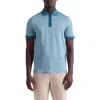 Bugatchi Quarter Zip Polo In Blue