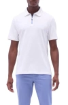 Bugatchi Quarter Zip Polo In Chalk