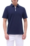 Bugatchi Quarter Zip Polo In Navy