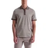 Bugatchi Quarter Zip Polo In Neutral