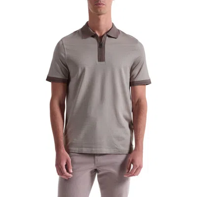Bugatchi Quarter Zip Polo In Neutral