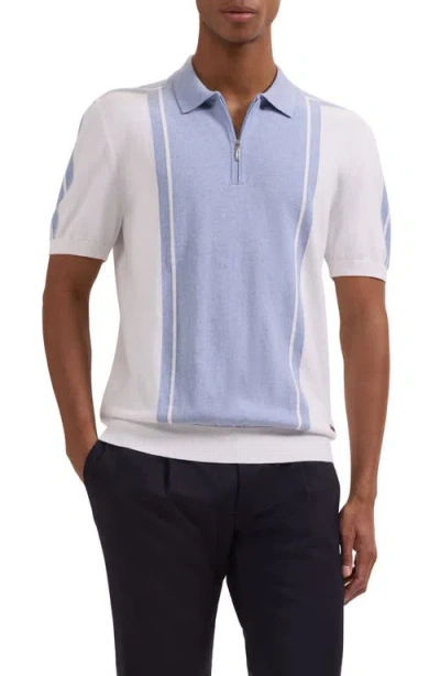 Bugatchi Quarter Zip Polo Sweater In Blue