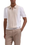 Bugatchi Quarter Zip Polo Sweater In Neutral