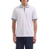 Bugatchi Quarter Zip Polo In White