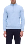 Bugatchi Quarter Zip Pullover In Air Blue