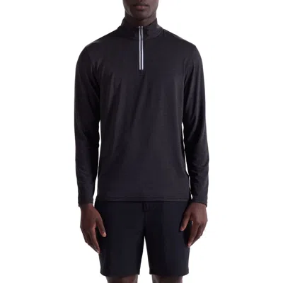 Bugatchi Quarter Zip Pullover In Black