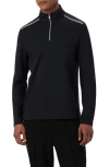 Bugatchi Quarter Zip Pullover In Black