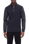Bugatchi Quarter Zip Pullover In Black