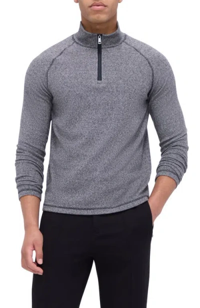 Bugatchi Quarter Zip Pullover In Black