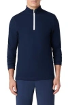 Bugatchi Quarter Zip Pullover In Blue