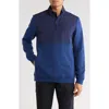 Bugatchi Quarter Zip Pullover In Blue