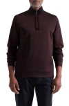 Bugatchi Quarter Zip Pullover In Burgundy
