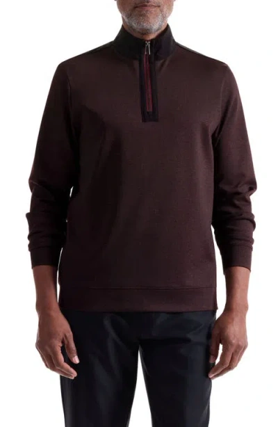 Bugatchi Quarter Zip Pullover In Burgundy