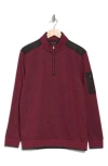 Bugatchi Quarter Zip Pullover In Burgundy