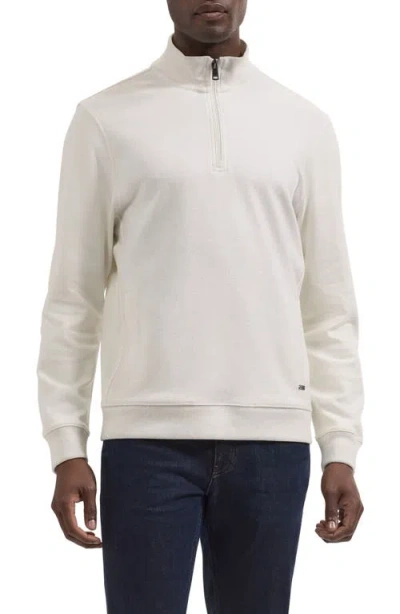 Bugatchi Quarter Zip Pullover In Neutral