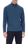 Bugatchi Quarter Zip Performance Pullover In Blue