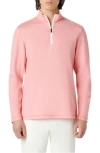 Bugatchi Quarter Zip Pullover In Pink