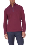 Bugatchi Quarter Zip Pullover In Plum