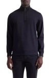 Bugatchi Quarter Zip Pullover In Purple