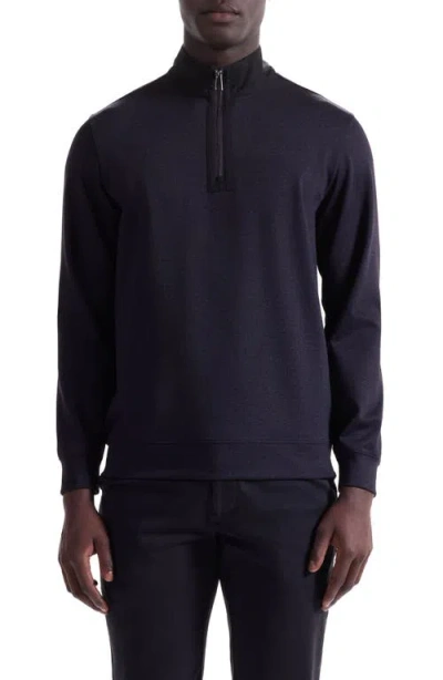 Bugatchi Quarter Zip Pullover In Purple