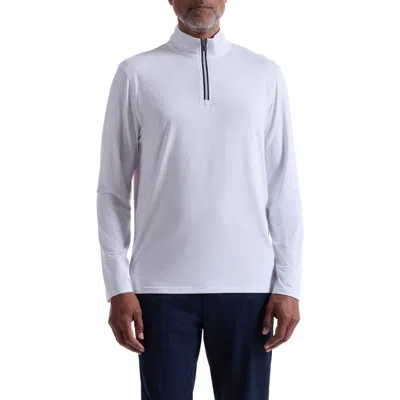 Bugatchi Quarter Zip Pullover In White