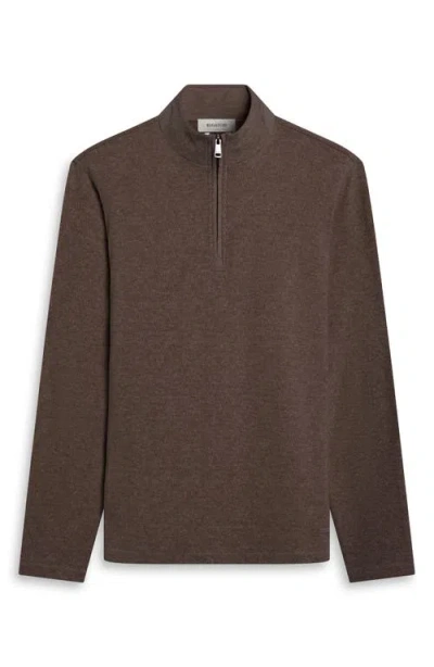 Bugatchi Quarter Zip Sweater In Brown