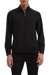 Bugatchi Quarter Zip Sweatshirt In Black