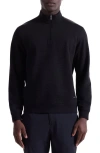 Bugatchi Quarter Zip Top In Black