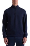 Bugatchi Quarter Zip Top In Blue