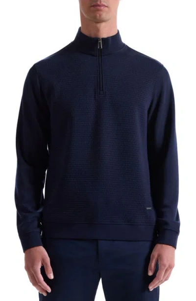 Bugatchi Quarter Zip Top In Blue
