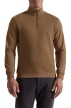 Bugatchi Quarter Zip Top In Brown