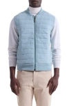 Bugatchi Quilted Cotton Zip Sweater Vest In Blue