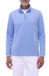 Bugatchi Quilted Quarter Zip Performance Pullover In Air Blue