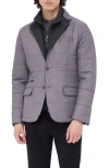 Bugatchi Quilted Water Repellent Nylon Blazer With Bib In Anthracite