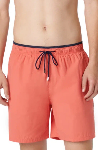 Bugatchi Quinn Swim Trunks In Coral