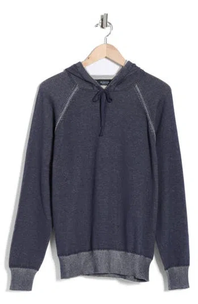 Bugatchi Raglan Sleeve Cotton Hoodie In Blue