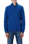 Bugatchi Reversible Knit Quarter Zip Pullover In Blue