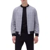 Bugatchi Reversible Linen Blend Bomber Jacket In Black