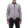 Bugatchi Reversible Linen Blend Bomber Jacket In Sand