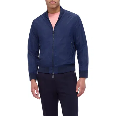 Bugatchi Reversible Water Repellent Bomber Jacket In Navy
