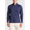 Bugatchi Rib Half Zip Pullover In Blue