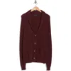 Bugatchi Rib Wool Blend Cardigan Sweater In Burgundy