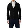 Bugatchi Rib Wool Blend Cardigan Sweater In Caviar